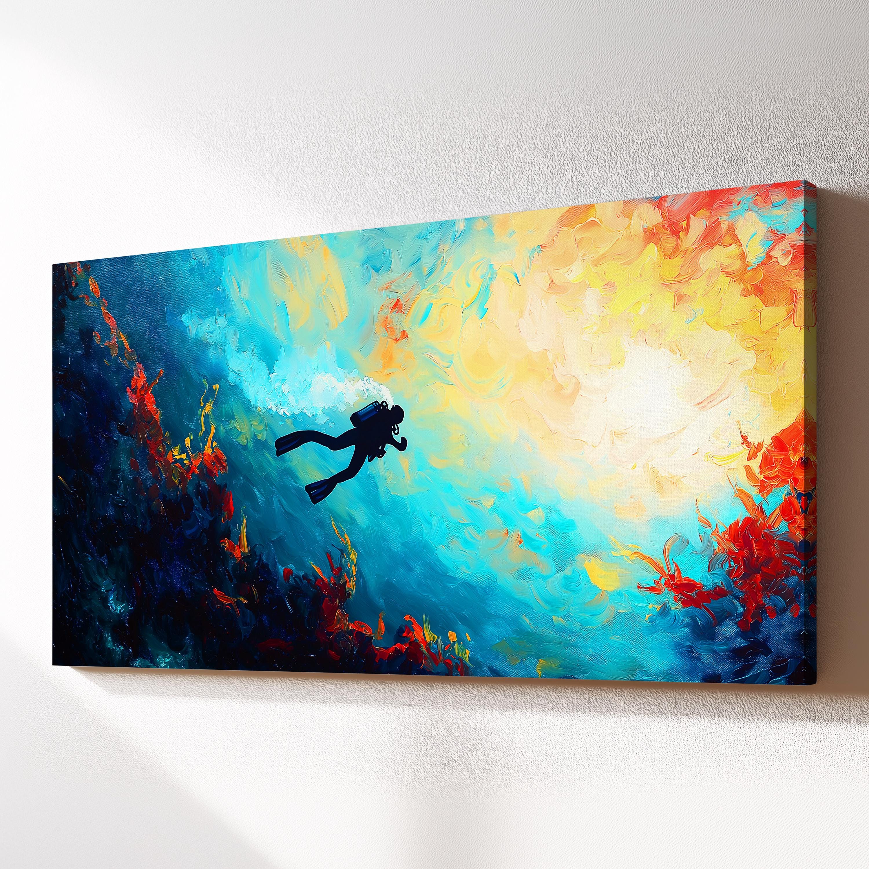 Scuba Diver Painting - Etsy