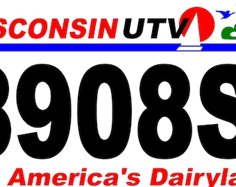 Placa UTV personalizada de Wisconsin: placa de registro para cuatriciclo SxS ATV de aluminio resistente
