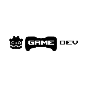 May include: Black and white graphic featuring a stylized face, a game controller shape with the word "GAME" in white, and the word "DEV" in a bold, sans-serif font. The design is simple and modern, suitable for gaming-related merchandise.