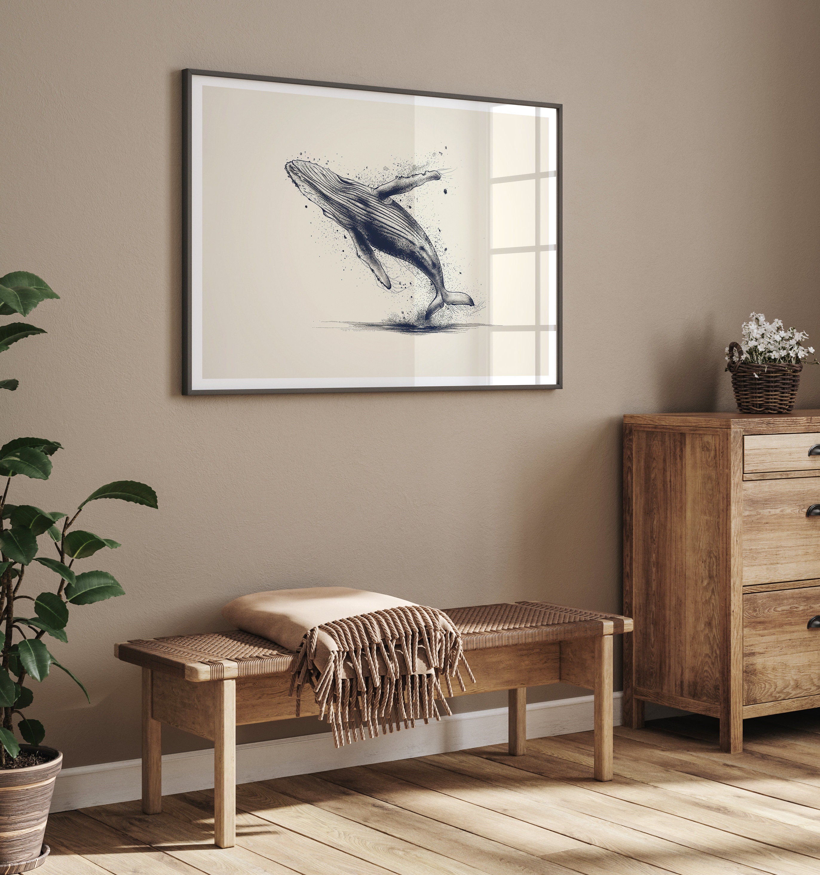Humpback Whale Print, Whale Painting, Vintage Whale Print, Humpback ...