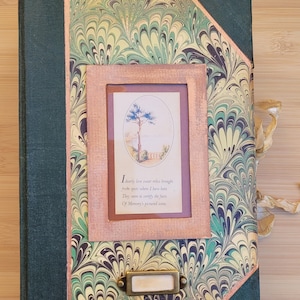 Vintage look handmade hardcover junk journal - memory book - greens and yellows and browns