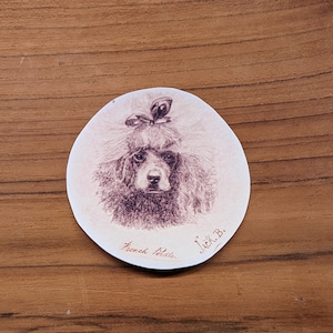 Vintage französischer Pudel handgezeichnete Hundeaufkleber Jack B Designs From