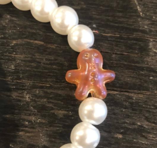 Gingerbread Man White Crystal Bracelet main image 1