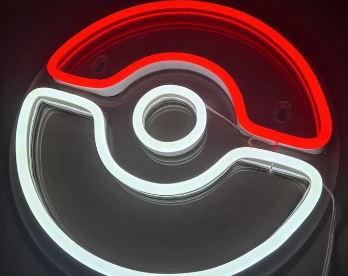 Pokeball Led Led Neon Pokémon - Pokeball Light - Etsy