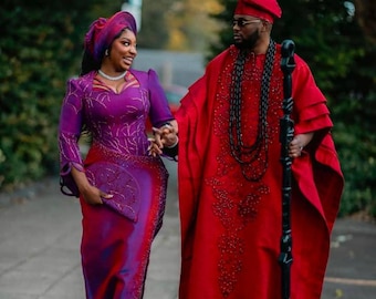 Aso Oke African Wedding Outfit: Traditional Attire for Couples