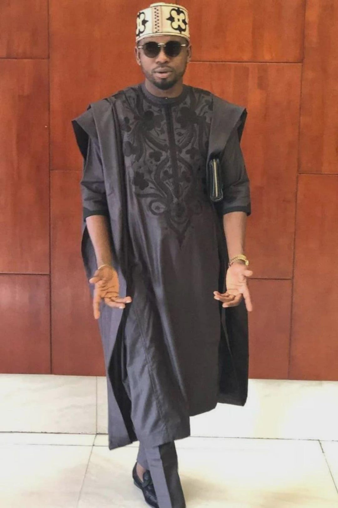 Amoo 3 Pieces African Men Agbada, Men Clothing, Groomsmen Outfit