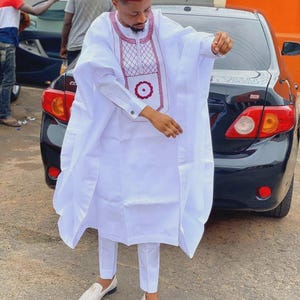 Amoo_21 3 pieces African men Agbada, men clothing, groomsmen outfit, engagement dress, African clothing, gift for him, Dashiki.