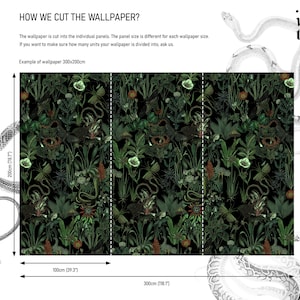 Enchanted garden wall mural, dark botanical wallpaper, vintage floral art, home decor, peel and stick self adhesive or traditional wallpaper image 9