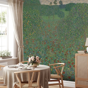 Fiori selvatici ad acquerello, murale vintage naturale, decorazioni floreali per la casa, carta da parati autoadesiva o tradizionale staccabile e incollabile