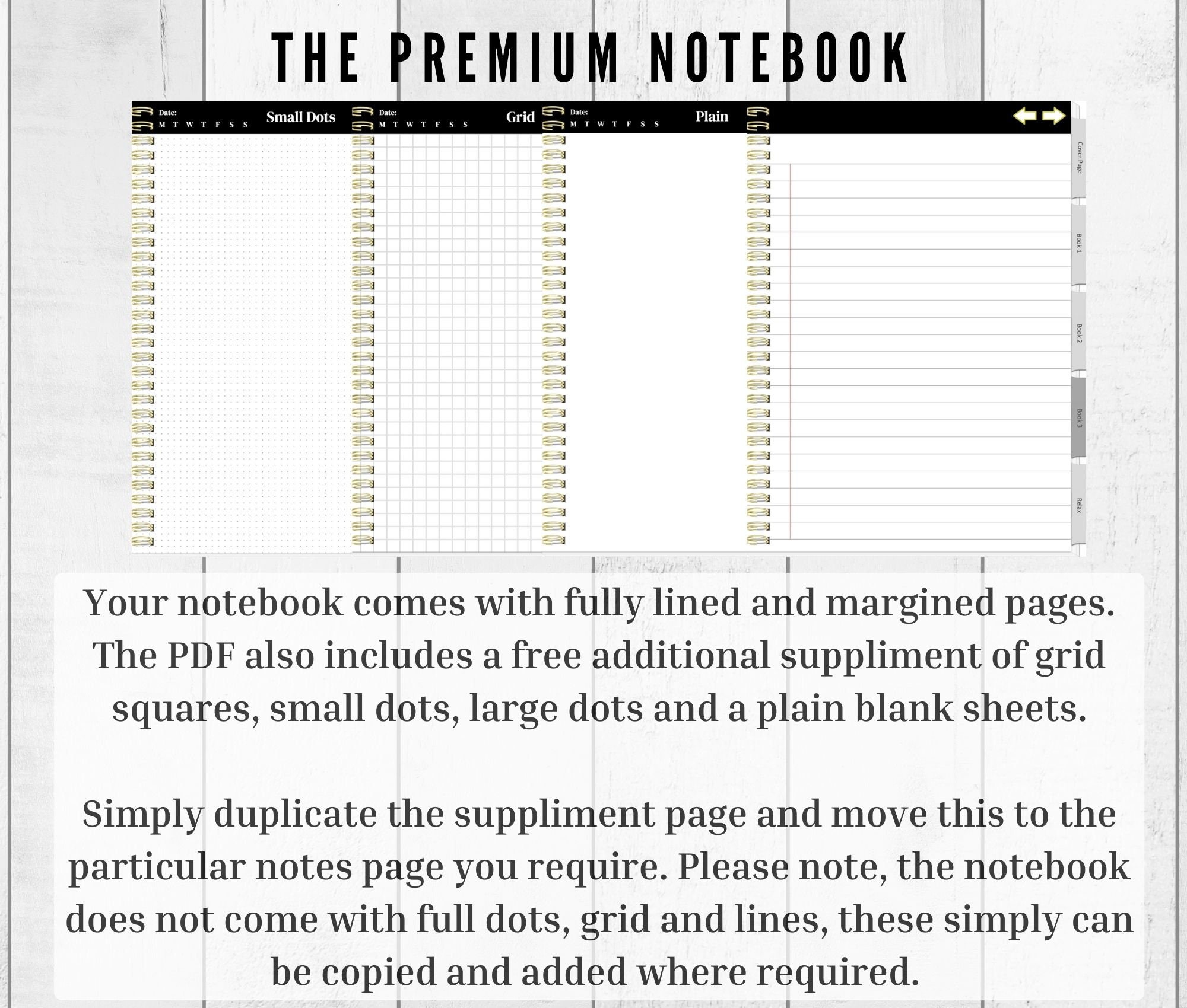 Notebook PDF Template, Compatible With Remarkable 1 & 2, Additional ...
