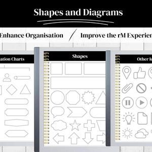 Overtrekkende vormen en diagrammen die compatibel zijn met de Remarkable 1 & 2