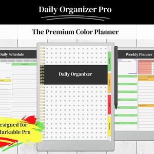 Farbiger Organizer für das reMarkable Pro | Undatiert für mehrmalige Verwendung