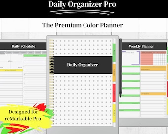 Color Daily Organizer for the reMarkable Pro | Undated for repeated use