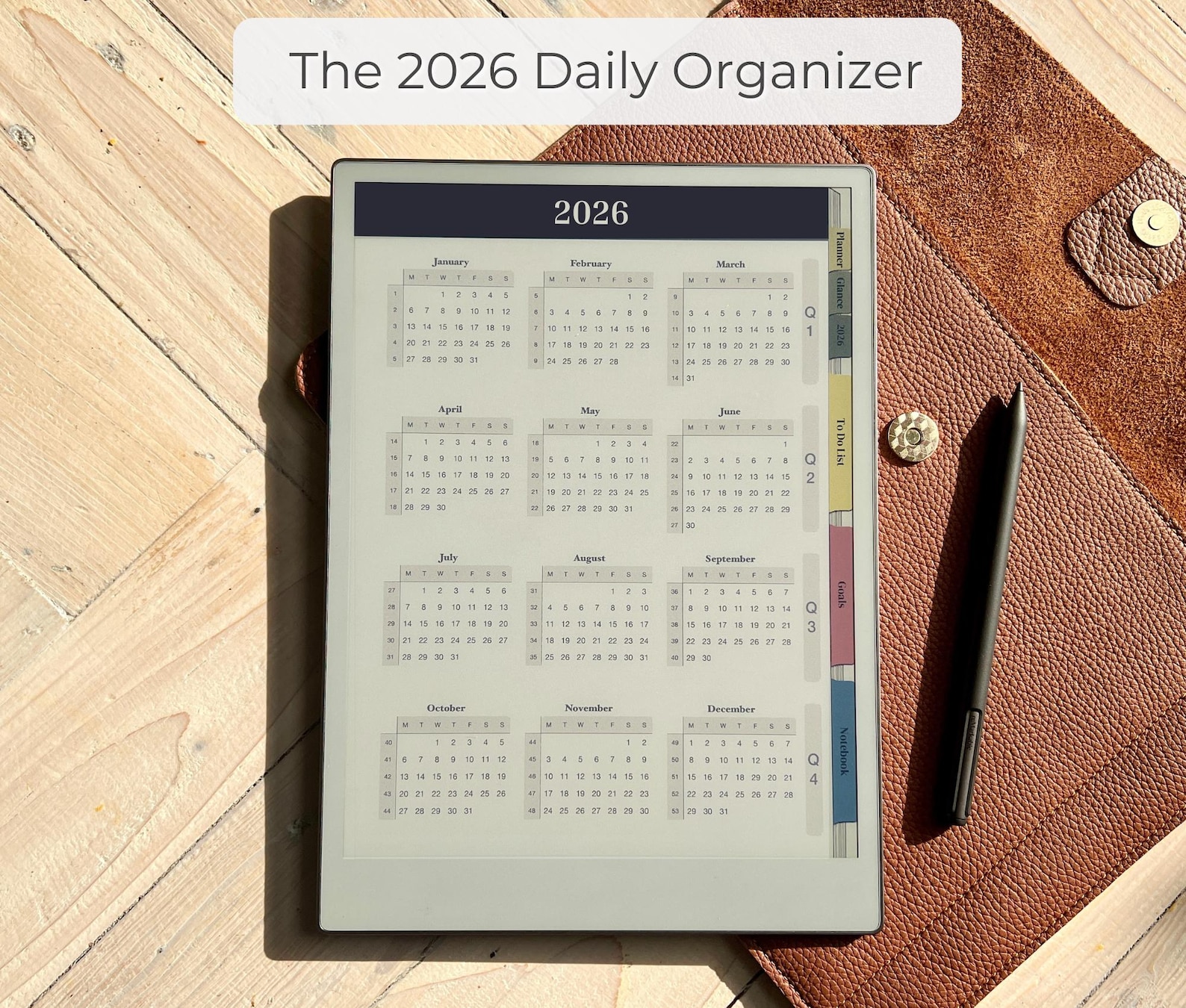 2026 Daily Organizer and Planner for Remarkable 1, 2, Pure and Paper ...