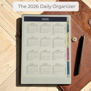 Organizador e Planejador Diário 2026 para reMarkable 1, 2 e Paper Pro