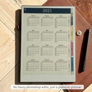 Organizzatore giornaliero 2025 per reMarkable / Planner giornaliero, settimanale, mensile, trimestrale e annuale / Obiettivi, liste di cose da fare, progetti e quaderni