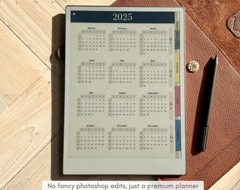 2025 Daily Organizer for reMarkable | Daily, Weekly, Monthly, Quarterly and Year Planner | Goals, To Do Lists, Projects and Notebooks