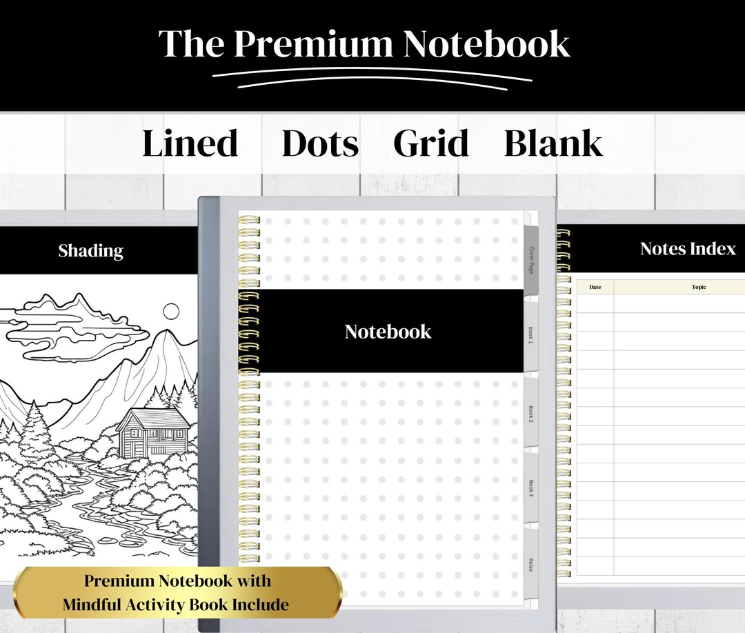 Writing Notebook Template.pdf Notebook PDF Template, Compatible With Remarkable 1 & 2, Additional ...