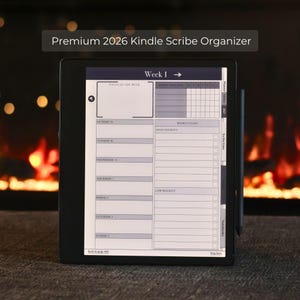 Agenda quotidien 2026 pour Kindle Scribe | Agenda quotidien, hebdomadaire, mensuel, trimestriel et annuel