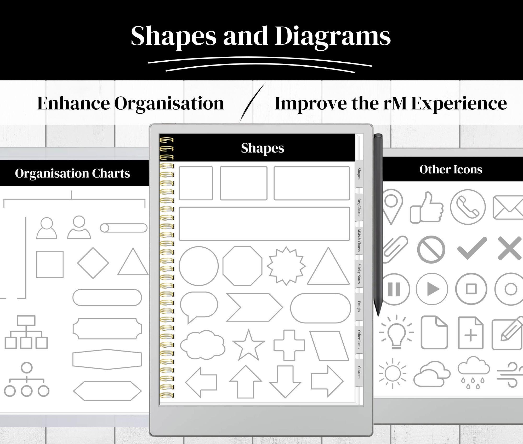 Tracing Shapes and Diagrams Compatible with the Remarkable Paper Pro