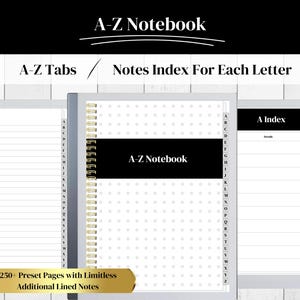 Quaderno dalla A alla Z compatibile con reMarkable 1 e 2 / Schede alfabetiche per clienti, vendite, indirizzi, password ecc.