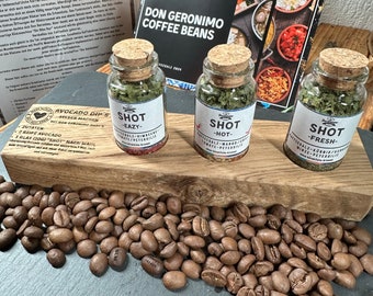 Set of 3 spices I Dip, herb butter & guacamole I incl. recipe engraving on board + cookbook