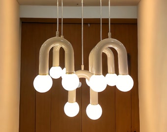 Minimalistische hanglamp, art deco hanglamp, hanglamp van metaal en glas, moderne hanglamp, unieke kroonluchter, eetkamerlampen