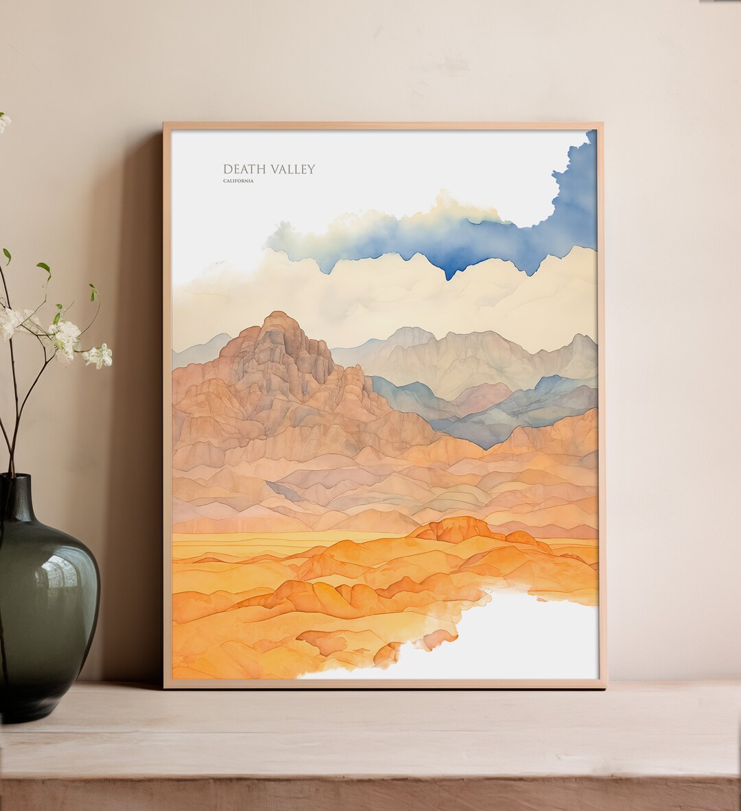 Death Valley Print Watercolor Death Valley Poster Death Valley Gift ...