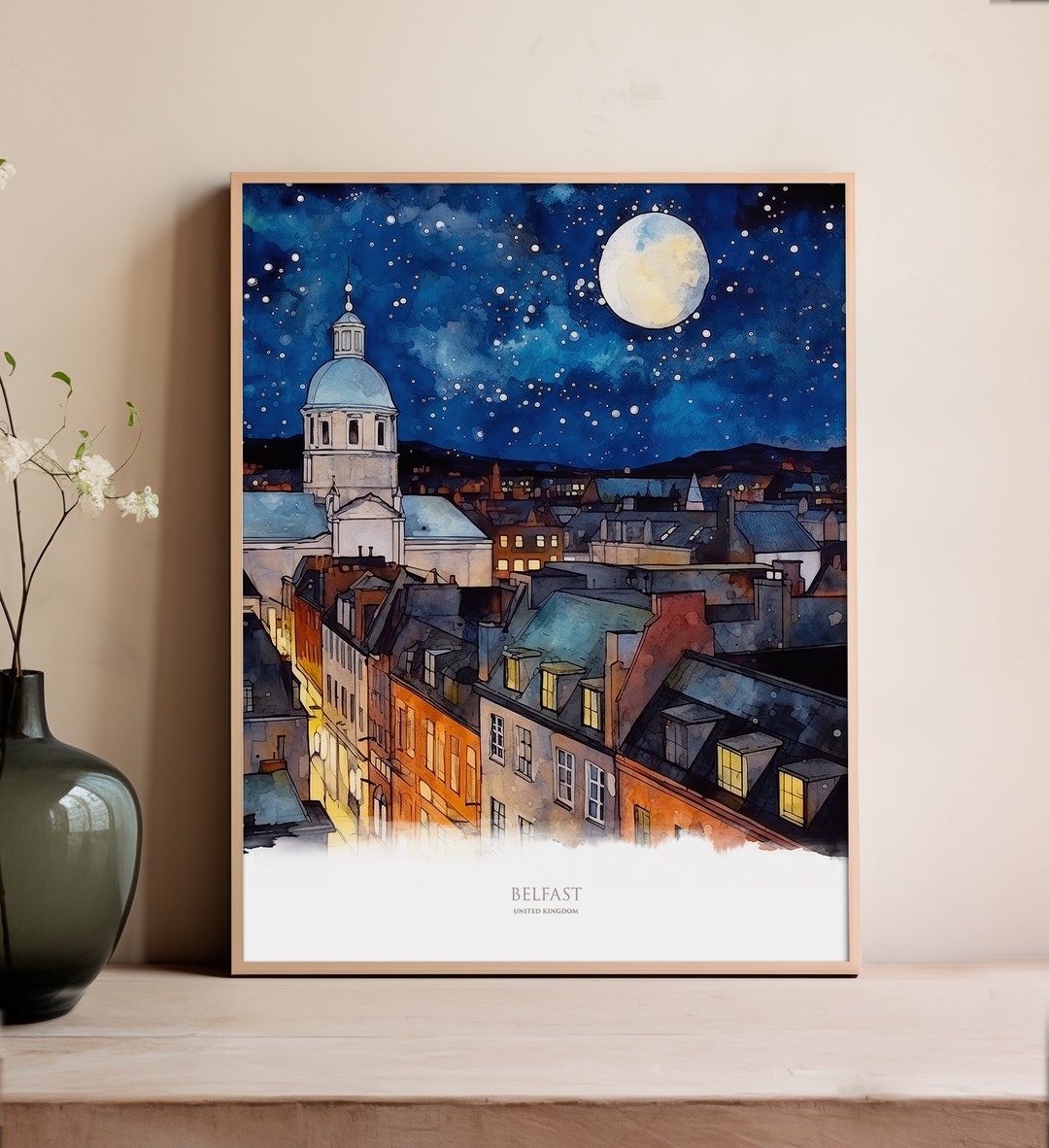 Belfast Print Watercolor Belfast Poster Belfast Gift United Kingdom