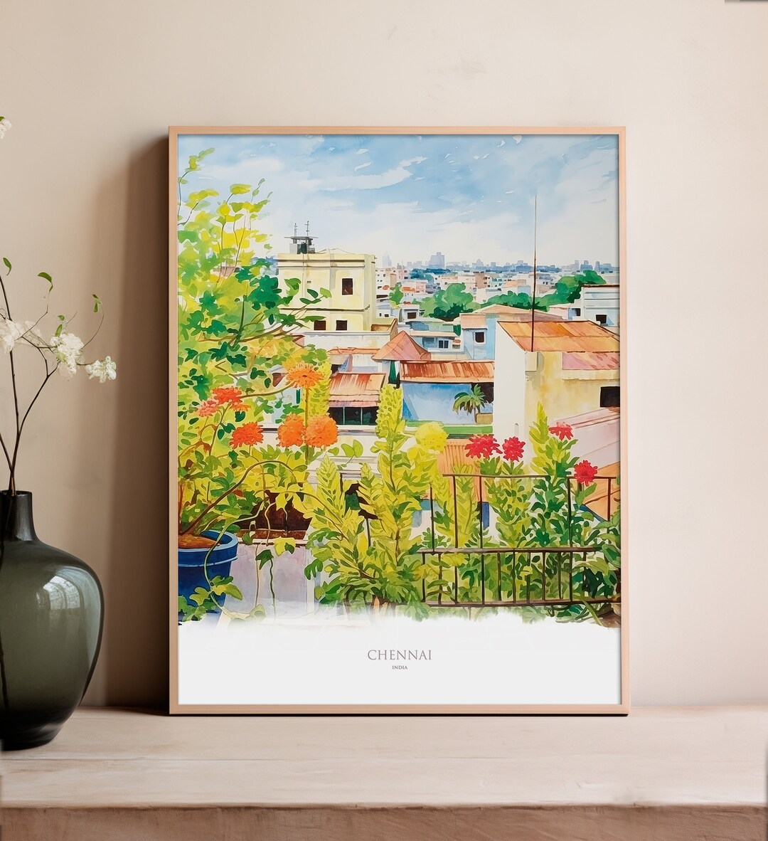 Chennai Print Watercolor Chennai Poster Chennai Gift India Print Chennai Wall Art Chennai