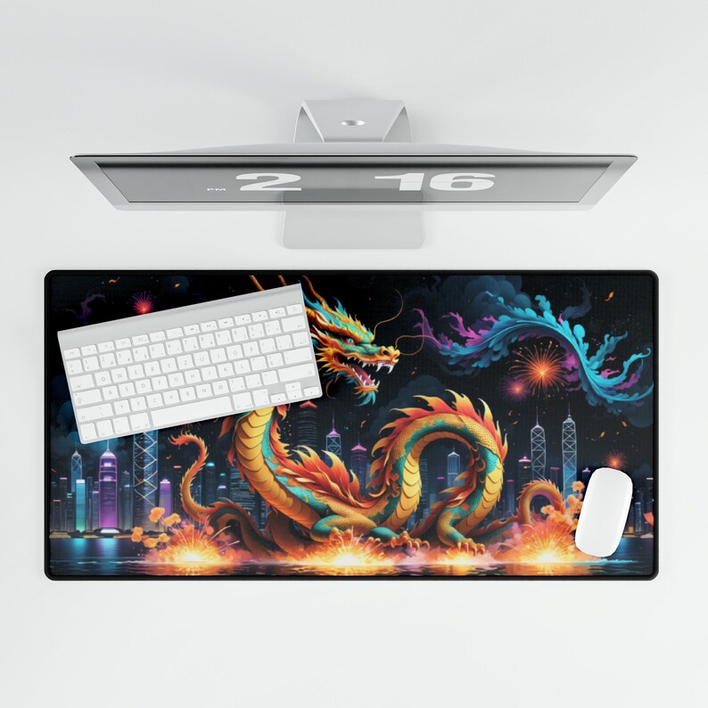 Dragon Desk Mat,gaming Mouse Pad, Dragon Themed Laptop Mat, Pc Desk ...
