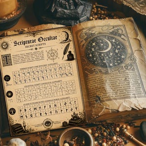 Sigil Magic & Occult Alphabets Cheat Sheets, Grimoire Page, Kamea Squares (PDF)