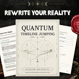Arbeitsbuch zum Quanten-Zeitsprung, Schreibe deine Realität neu, Manifestations-Arbeitsblätter + geführtes Ritual (druckbare PDF-Datei)