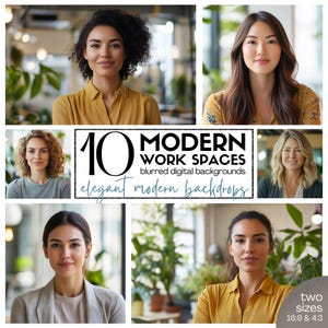 Paquete de 10 fondos de oficina modernos para Zoom, fondo virtual para oficina en casa, descarga digital, fondo profesional para reuniones, moderno y elegante.