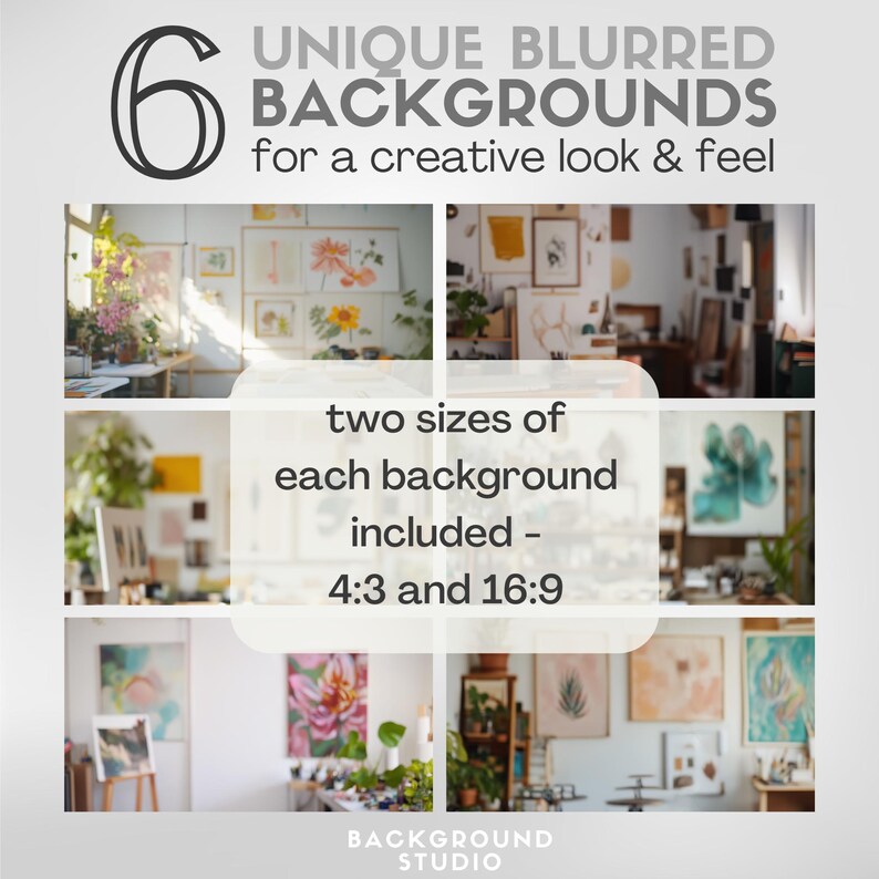 Creative Video Call Background Modern Creative Space Zoom Background 6-pack, Art Studio Virtual ...