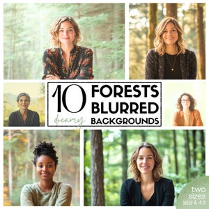 Forests Office Zoom Background 10-Pack, Virtual Background for Home Office, Digital Download, Forest Backdrop for Meetings, Organic