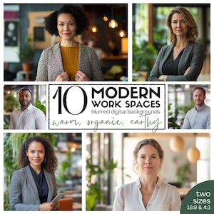 Modern Office Zoom Backgrounds: 10-Pack Professional Backdrop (Digital Download)