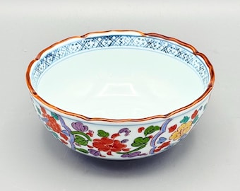 Custom Scented Soy Candle - 10oz - Vibrant Floral Bowl with Gorgeous Scalloped Rim - Arita Ware - Assorted Bowls - Repurposed & Sustainable