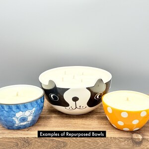 Scented Soy Candle - 25oz - Be Happy Blue Floral Bowl,Large Candles,Gift for Her - Anthropologie - Assorted Bowls - Repurposed & Sustainable bild 15