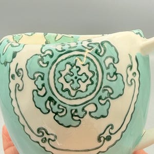 Custom Scented Soy Candle - 11oz - Gloriosa Mint Green Mandala Stoneware Mug - Anthropologie - Mugs - Repurposed & Sustainable image 8