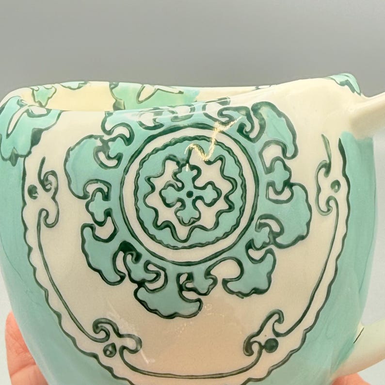 Custom Scented Soy Candle - 11oz - Gloriosa Mint Green Mandala Stoneware Mug - Anthropologie - Mugs - Repurposed & Sustainable image 8