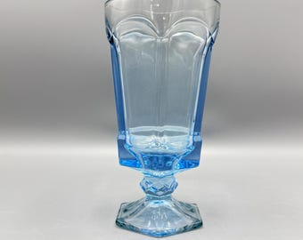 Custom Scented Soy Candle - 10oz - Mid Century Modern Virginia Light Blue Iced Tea Goblet- Fostoria - Vintage Glass - Repurposed/Sustainable