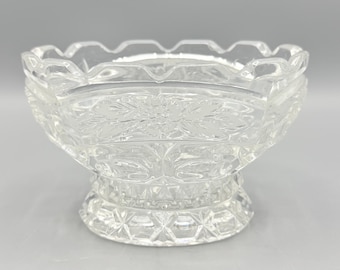 Custom Scented Soy Candle - 8oz - Crystal Bowl, Etched Floral And Leaf Patterned - Hand Curated - Vintage Glass - Repurposed & Sustainable