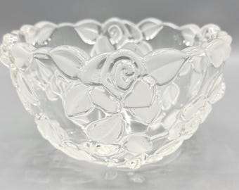 Custom Scented Soy Candle - 13oz - Gorgeous Bella Rose Small Crystal Bowl, Gift for Her- Mikasa - Vintage Glass - Repurposed & Sustainable