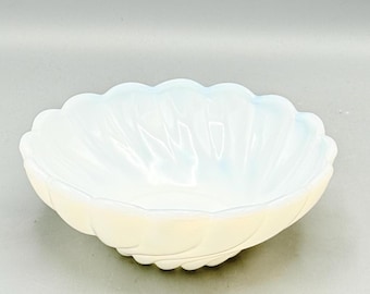 Custom Scented Soy Candle - 5oz - Swirled Milk Glass Bowl, Depression Glass - Hazel Atlas - Vintage Milk Glass - Repurposed & Sustainable