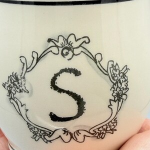 Custom Scented Soy Candle - 13oz - Katie Mandy Letter S Mug Teal Polka Dot Interior - Anthropologie - Mugs - Repurposed & Sustainable image 3