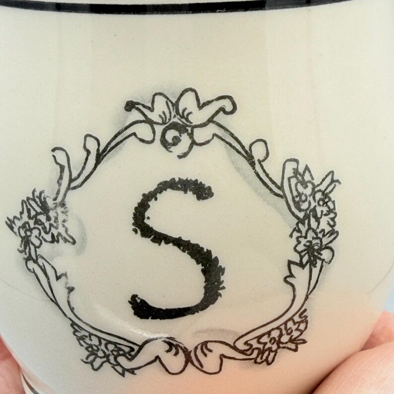 Custom Scented Soy Candle - 13oz - Katie Mandy Letter S Mug Teal Polka Dot Interior - Anthropologie - Mugs - Repurposed & Sustainable image 3