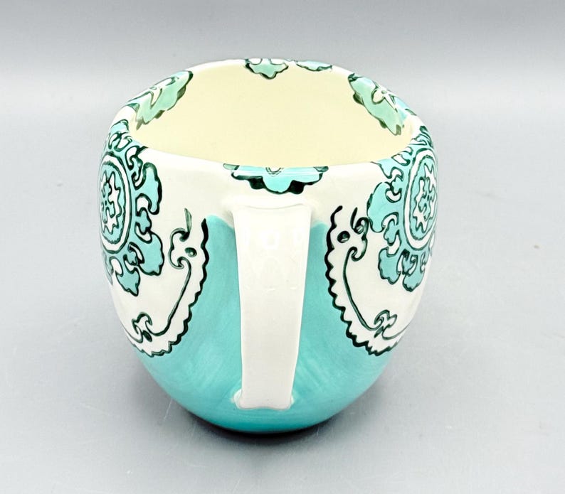 Custom Scented Soy Candle - 11oz - Gloriosa Mint Green Mandala Stoneware Mug - Anthropologie - Mugs - Repurposed & Sustainable image 4