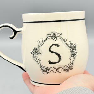 Custom Scented Soy Candle - 13oz - Katie Mandy Letter S Mug Teal Polka Dot Interior - Anthropologie - Mugs - Repurposed & Sustainable image 12