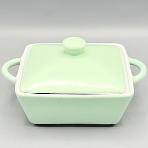 Vela de soja perfumada personalizada - 250 ml - Mini vela cuadrada de cerámica con tapa verde menta - Martha Stewart - Cuencos surtidos - Reutilizada y sostenible imagen 1